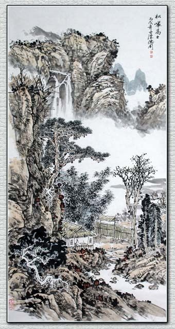 Malerei mit dem Titel "山水画-6" von Ban Ying Lao Ren, Original-Kunstwerk