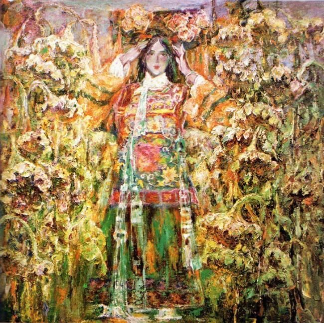 "Manchu Minority Girl" başlıklı Tablo Baocheng Zhao tarafından, Orijinal sanat