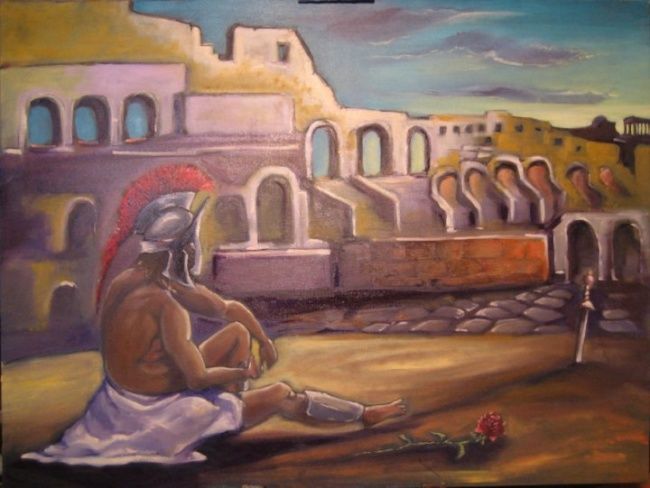 Painting titled "L'Eterna Lotta" by Andrea Palermo, Original Artwork, Oil