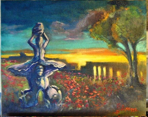 Painting titled "Sulla collina ove n…" by Andrea Palermo, Original Artwork