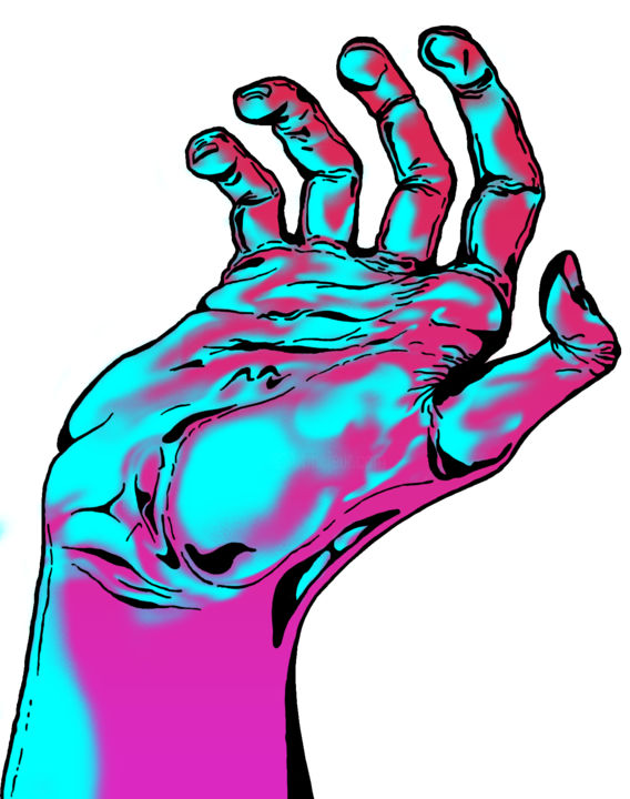 Painting titled "hand-digital" by Baptiste Lucas, Original Artwork