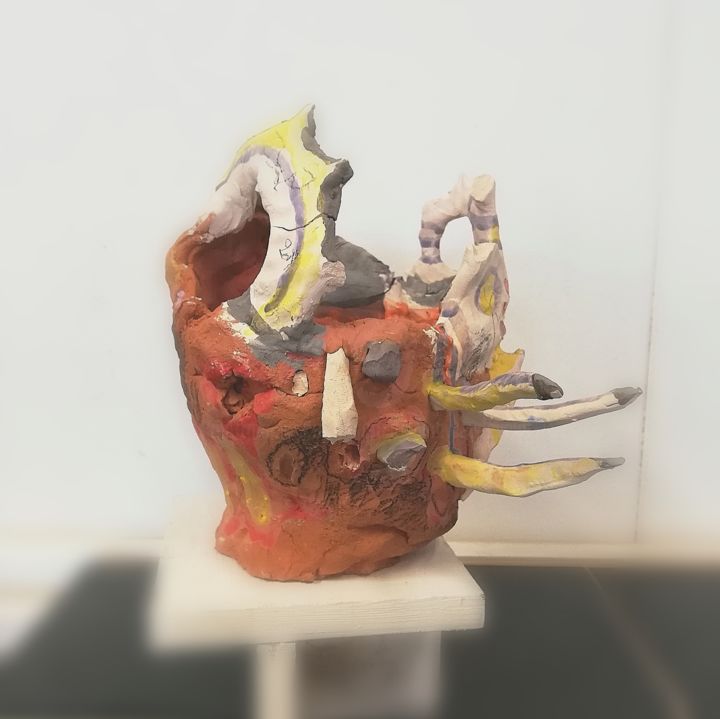 Ambacht getiteld "Burning head Épisth…" door Baptiste Vanweydeveldt, Origineel Kunstwerk
