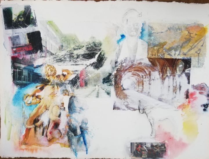 Zeichnungen mit dem Titel "surfing" von Baptiste Vanweydeveldt, Original-Kunstwerk, Aquarell