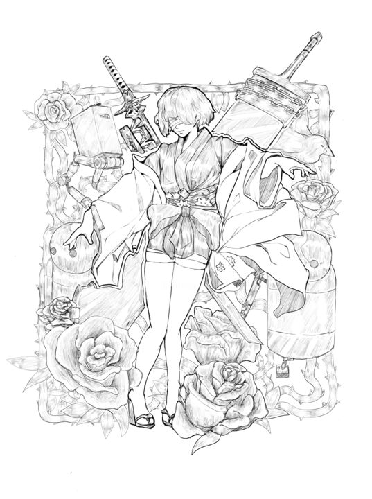 「2B or not be」というタイトルのデジタルアーツ Baptiste Royによって, オリジナルのアートワーク, デジタル絵画