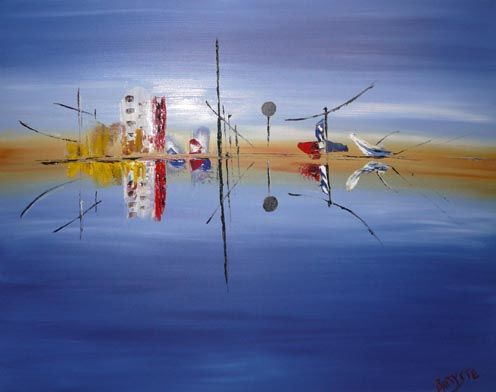 Painting titled "Dubaï version reflet" by Baptyste, Original Artwork