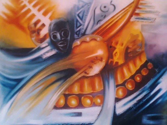 Pintura intitulada "la reconciliation" por Barakkart, Obras de arte originais, Óleo