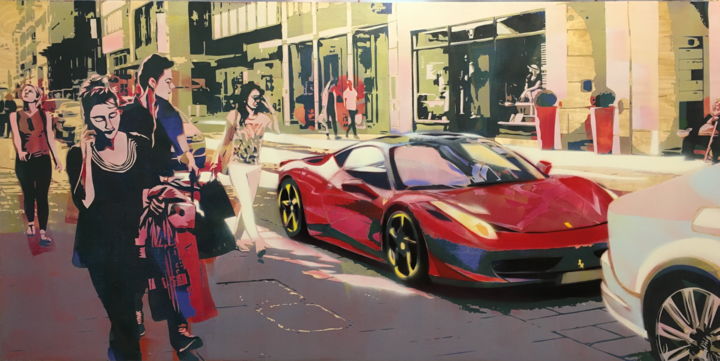 Painting titled "Speed Freak V.02" by Zsombor Barakonyi, Original Art, Acrylic