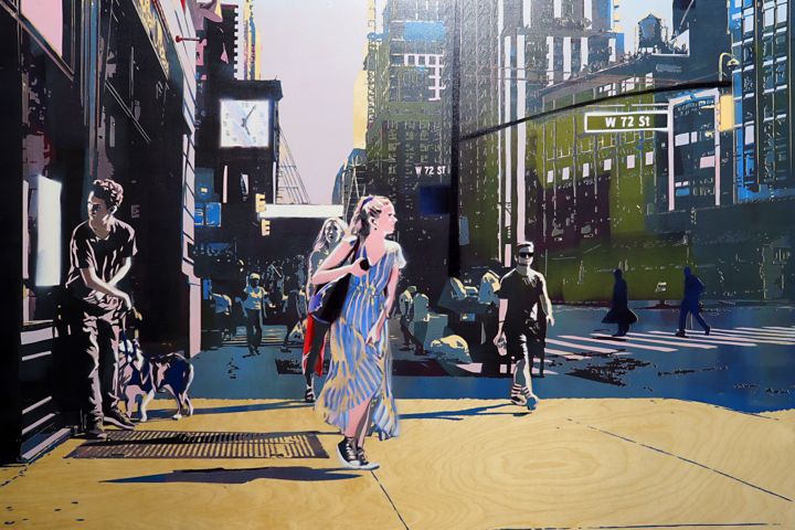 Pintura titulada "Manhattan 72nd stre…" por Zsombor Barakonyi, Obra de arte original, Acrílico