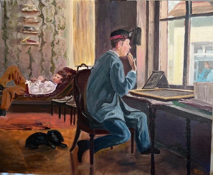 Schilderij getiteld "По мотивам И.Е.Репи…" door Eduard Baranov, Origineel Kunstwerk, Olie