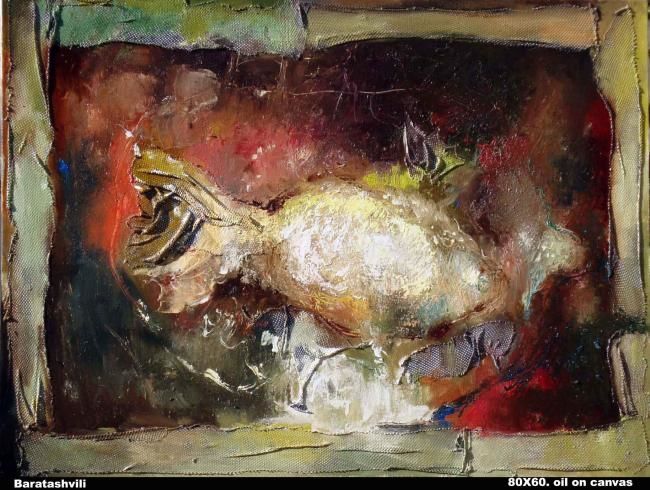 Painting titled "The_Fish.jpg" by George Baratashvili, Original Artwork, Oil