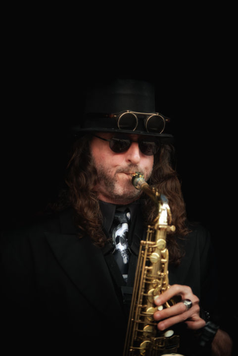 Fotografie getiteld "Le saxophoniste" door Olivier Barau, Origineel Kunstwerk, Digitale fotografie