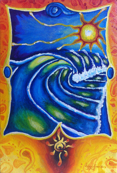 Painting titled "tribute to summer" by Barb Godinez, Original Artwork, Oil