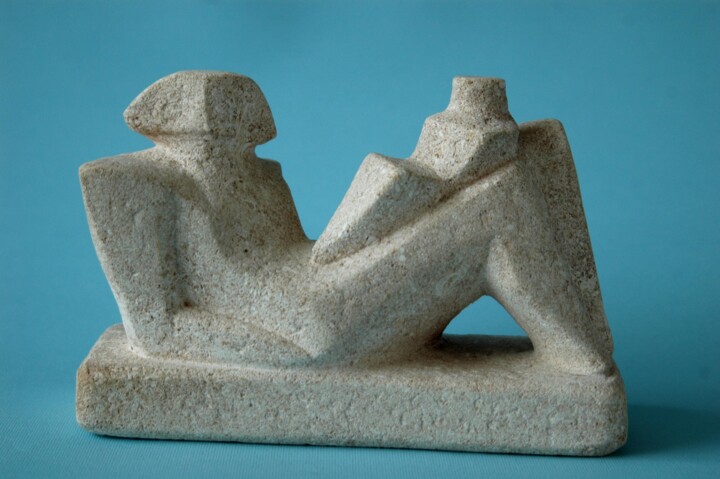 Sculpture titled "MADRE TERRA" by Orazio Barbagallo, Original Artwork, Stone