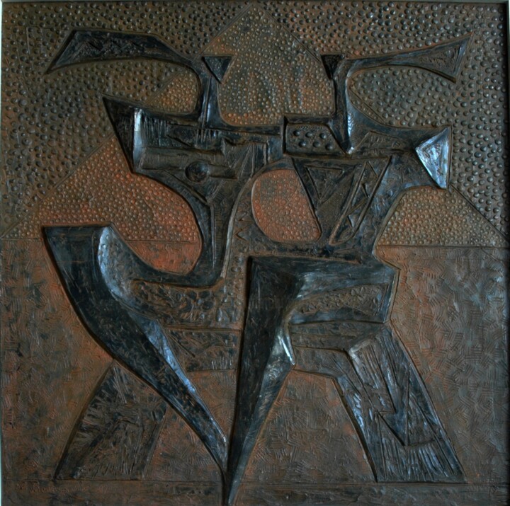 Sculpture intitulée "Amanti" par Orazio Barbagallo, Œuvre d'art originale, Résine Monté sur Châssis en bois