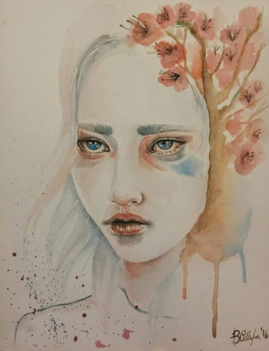 Dessin intitulée "Don't be sad" par Barbara Cellupica, Œuvre d'art originale, Aquarelle