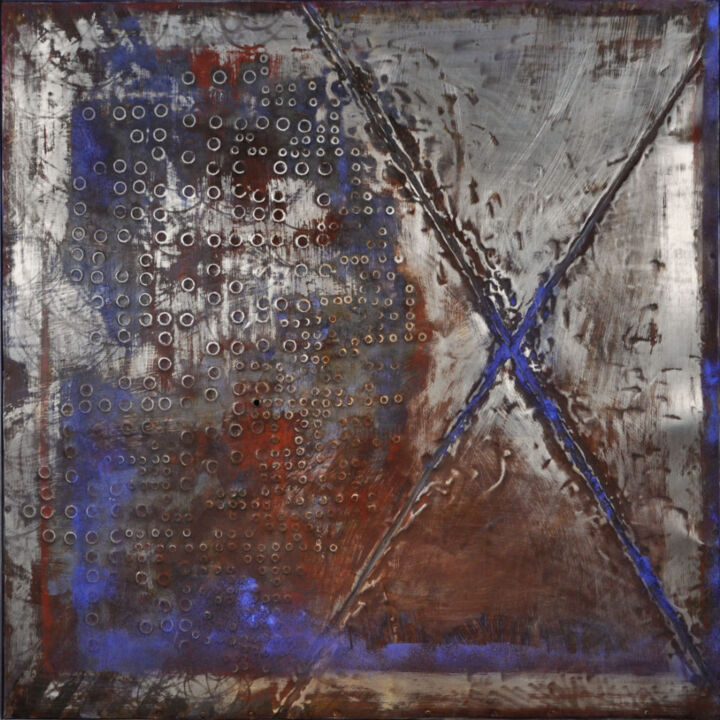 Malarstwo zatytułowany „Struktura pamięci X…” autorstwa Barbara Cyran, Oryginalna praca, Olej Zamontowany na Metal