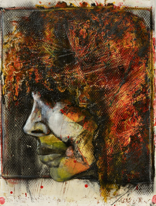 绘画 标题为“Spirit 2” 由Barbara E.Lezmy, 原创艺术品, 油 安装在其他刚性面板上