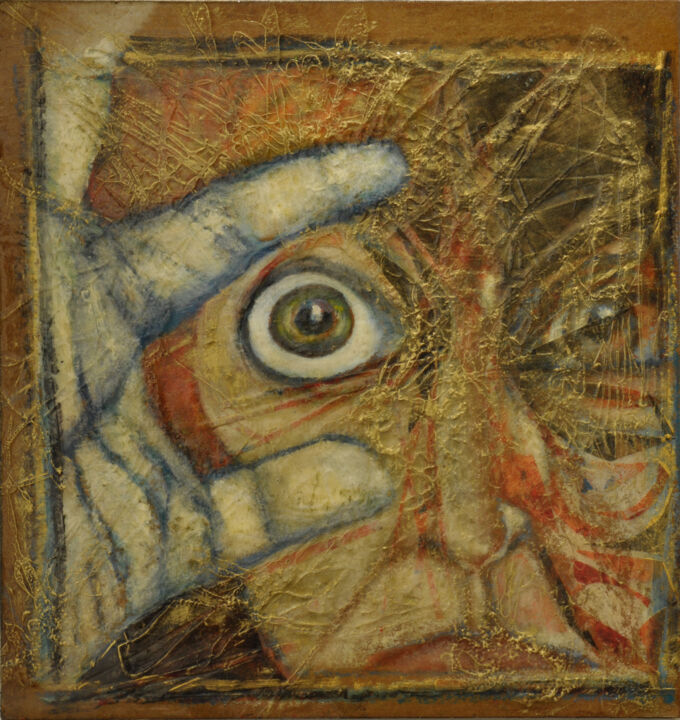 Peinture intitulée "L'Oeil" par Barbara E.Lezmy, Œuvre d'art originale