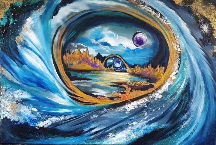 Painting titled "Vibrational Surf" by Barbara Fuhrmann, Original Artwork, Acrylic