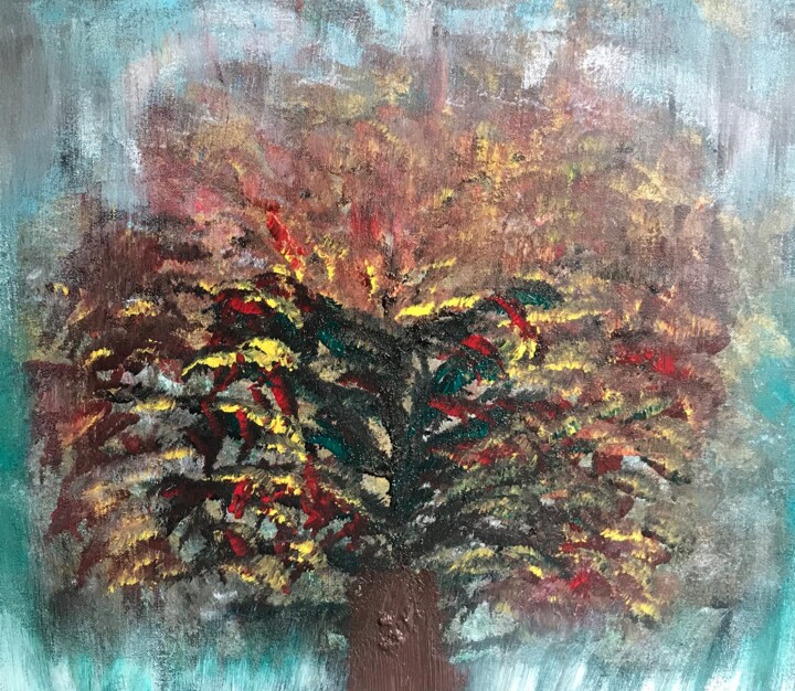 Peinture intitulée "lumiere d'automne" par Barbara Girand, Œuvre d'art originale, Acrylique
