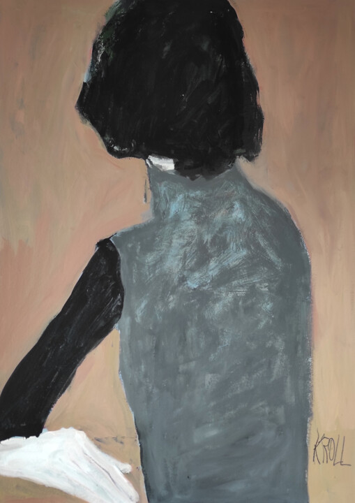 Malerei mit dem Titel "Weiße Hand" von Barbara Kroll, Original-Kunstwerk, Acryl