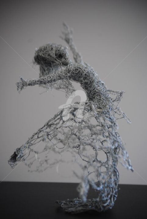 Sculpture titled "suspension dans l'i…" by Barbara Lavenda, Original Artwork, Metals
