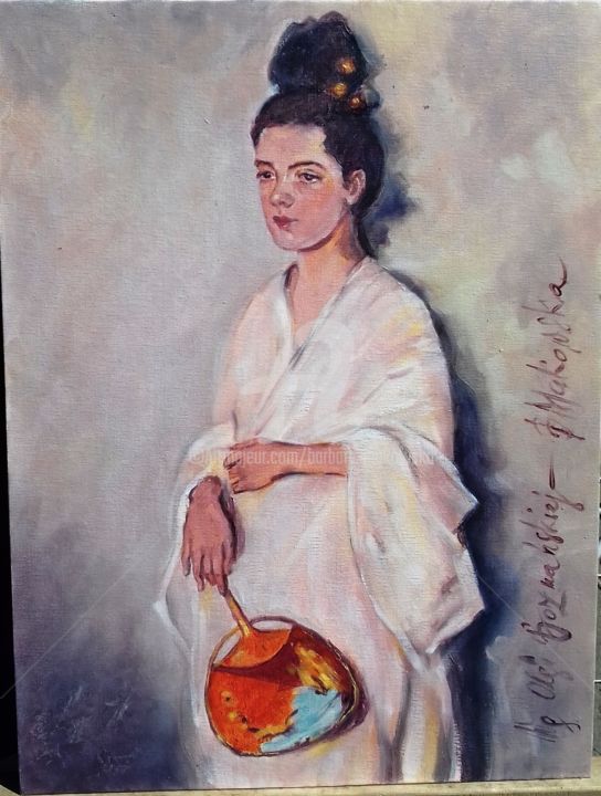 Painting titled "Japonka / Olga Bozn…" by Barbara Makowska, Original Artwork, Oil