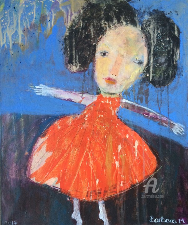 Malarstwo zatytułowany „Princesse débutante” autorstwa Barbara Morin, Oryginalna praca, Akryl
