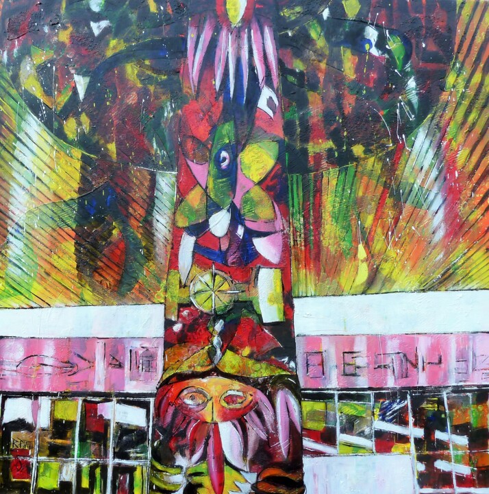 Картина под названием ""El Profesor"" - Barbara Piatti, Подлинное произведение искусства, Масло Установлен на Деревянная рам…