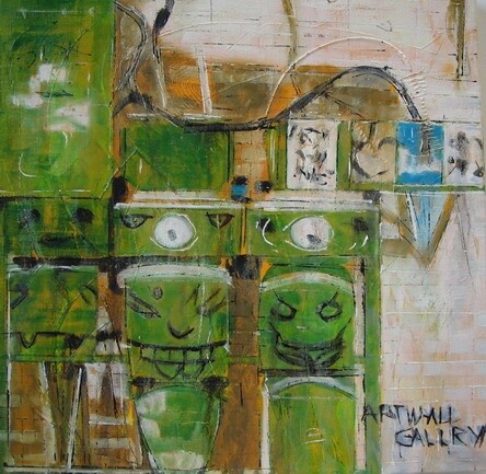 Peinture intitulée "Art Wall Gallry" par Barbara Piatti, Œuvre d'art originale, Huile