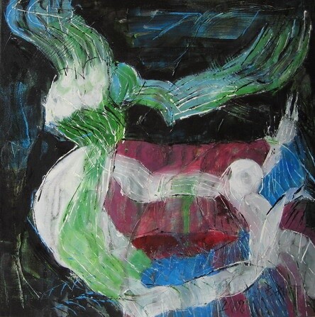 Ζωγραφική με τίτλο "Soul Guardians" από Barbara Piatti, Αυθεντικά έργα τέχνης, Λάδι