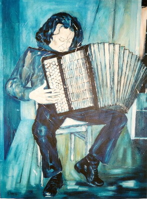 Painting titled "Jean" by Barbara Piatti, Original Artwork, Oil