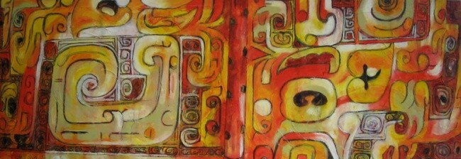 Peinture intitulée "Oméga" par Barbara Piatti, Œuvre d'art originale, Huile