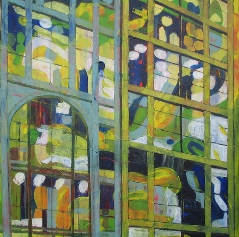 Pintura intitulada ""Lover's Building"" por Barbara Piatti, Obras de arte originais, Óleo