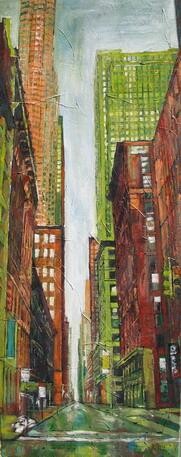 Картина под названием "Tenth Avenue" - Barbara Piatti, Подлинное произведение искусства, Масло