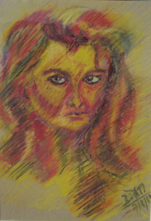 Peinture intitulée "Brigitte" par Barbara Piatti, Œuvre d'art originale, Pastel Monté sur Carton