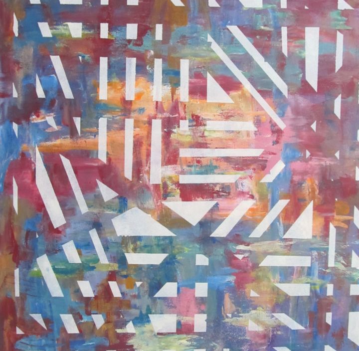 Schilderij getiteld "Abstrakcja 1-2020,…" door Barbara Przyborowska, Origineel Kunstwerk, Acryl