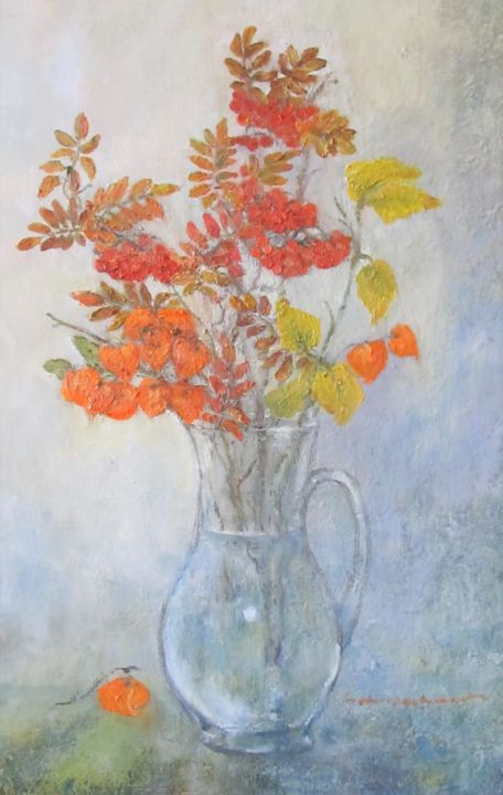 Malarstwo zatytułowany „Październikowy buki…” autorstwa Barbara Przyborowska, Oryginalna praca, Olej