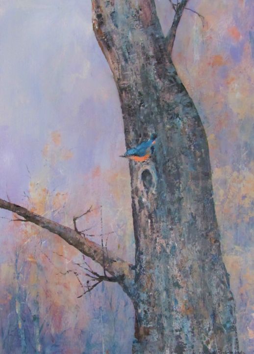 Pittura intitolato "Little bird, Ptasze…" da Barbara Przyborowska, Opera d'arte originale, Acrilico