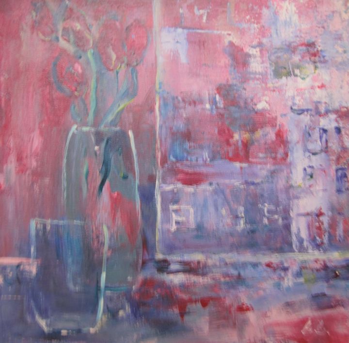 Malarstwo zatytułowany „Red tulips, Tulipes…” autorstwa Barbara Przyborowska, Oryginalna praca, Akryl