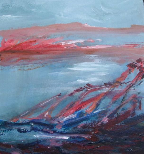 Schilderij getiteld "The shore" door Barbara Craig, Origineel Kunstwerk