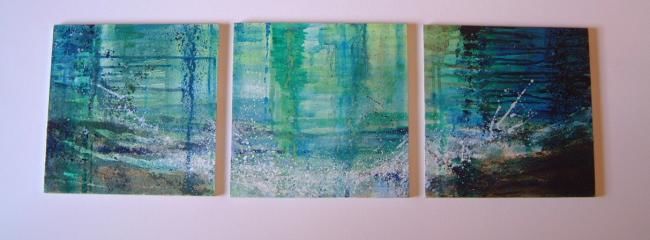 Painting titled "Coastline Triptych" by Barbara Craig, Original Artwork