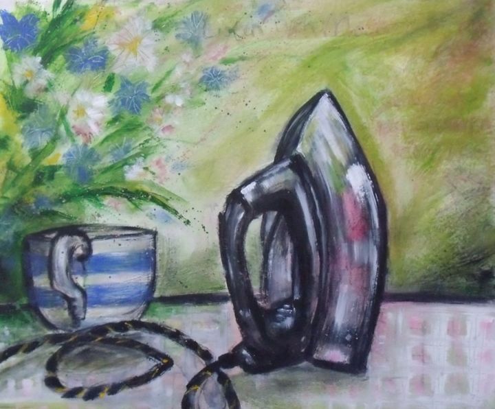 Painting titled "Listen with Mother" by Barbara Craig, Original Artwork