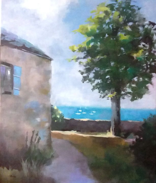 Painting titled "Morbihan" by Barbara Delaplace, Original Artwork, Oil