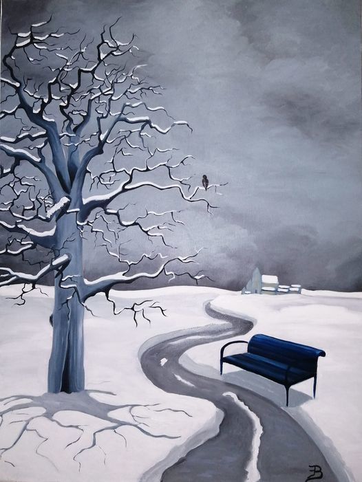 Pintura titulada "En attendant l'hiver" por Barbara Eckgold, Obra de arte original, Oleo