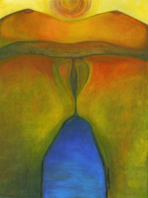 Painting titled "Curves of Nature" by Barbara Anthony Grondal, Original Artwork