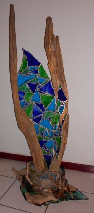 Skulptur mit dem Titel "Entre Terre et Mer" von Barbara Hay (Alchimik of Love), Original-Kunstwerk, Glas