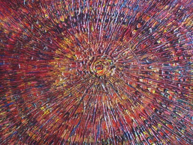 Painting titled "Multicolor Sun" by Barbara Hughes, Original Artwork