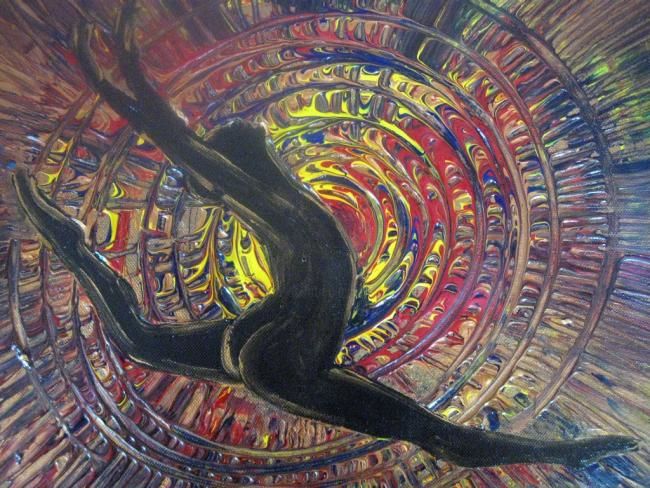 Painting titled "Volo al tramonto" by Barbara Hughes, Original Artwork