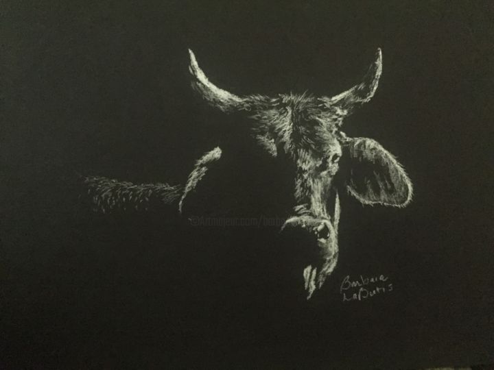 Σχέδιο με τίτλο "Taurus" από Barbara Labutis, Αυθεντικά έργα τέχνης, Κάρβουνο